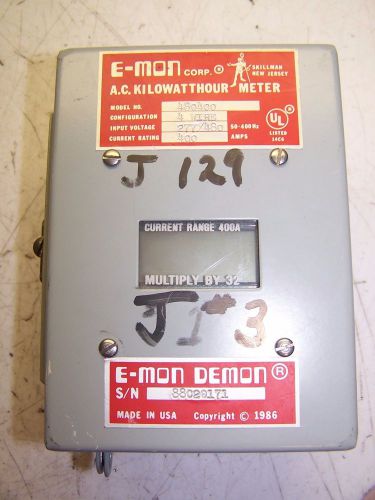 E MON 480400 A.C. KILOWATTHOUR METER 400 AMP 277/480V 4 WIRE EMON DEMON METER