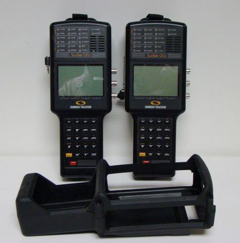 Lot of 2 Sunrise Telcom SunSet OCx Handheld Test Set w/ 1 holder  SONET