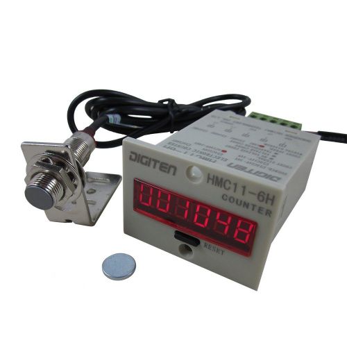 6-Digit 24V-36VDC 999999 LED Display Digital UP Counter+Hall Proximity sensor