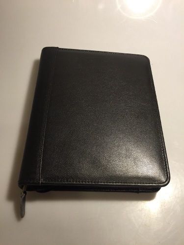 Franklin Quest Black Leather 7 Ring Binder. CL 12215. EUC, Ships fast!