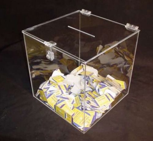 Clear Plexiglass Ballot Box 7&#034; X 7&#034; X 7&#034;