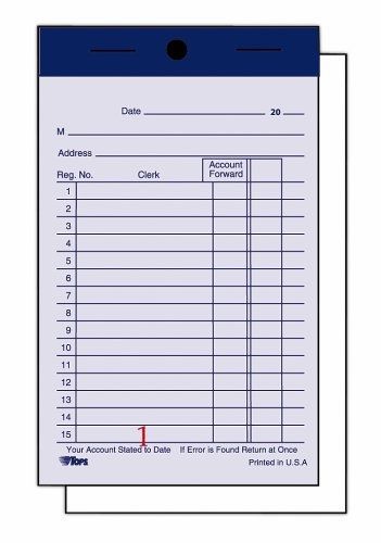 Tops tops sales order books, 2-part, carbonized, 3-3/8 x 5 inches, white/canary, for sale