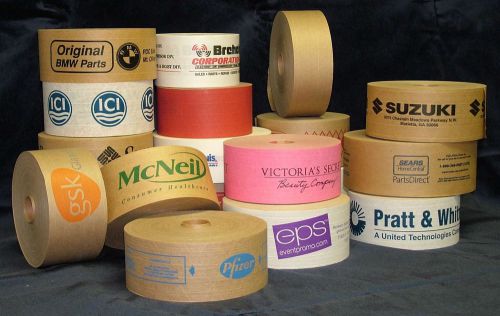 GUMMED TAPE*REINFORCED*8 ROLLS*375 FT 66.00 A CASE CUSTOM PRINTED 1 COLOR  PATCO