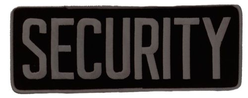 LARGE SECURITY BACK PATCH BADGE EMBLEM 11X4 GREY/BLACK