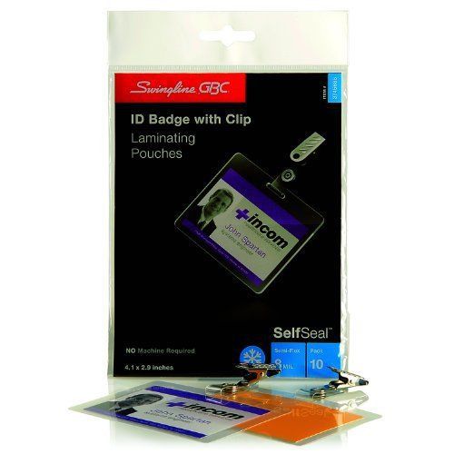 Swingline Gbc Selfseal Cold Laminating Pouches Horizontal Badge Id 3745686 Dura