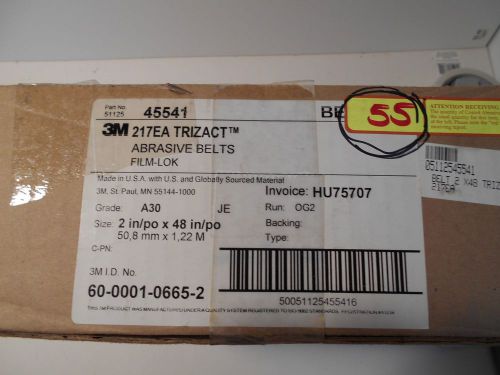 3M 217 EA TRIZACT ABRASIVE BELTS FILM-LOK GRADE A30 2&#034; X 48&#034;  55 BELTS