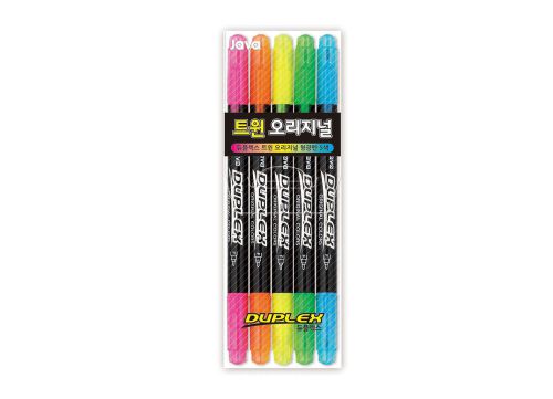 JAVA Duplex Twin Original Luminescent 5-Colors Highlighter SET Made in Korea