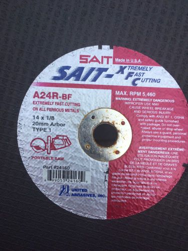 2 SAIT, 14&#034; x 1/8&#034; x 1&#034;, Type 1 Cutting Wheel, A24R, #23450,