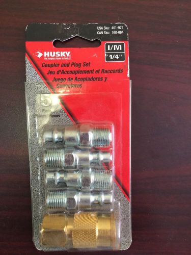 HUSKY 5 PIECE 1/4&#034; I/m COUPLER AND PLUG SET 401-972