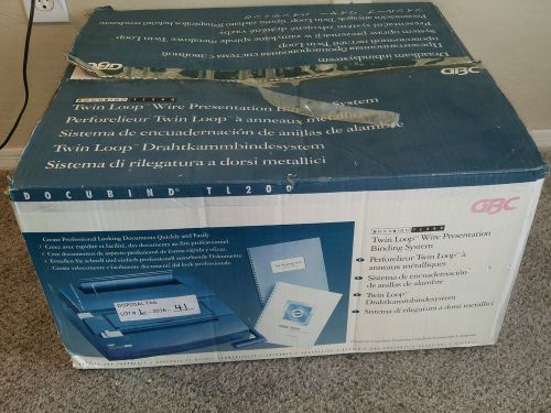 GBC Wire Binding System TL200 Docubind Manual Twin Loop Wire Binder W/box manual