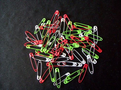 Color Safety Pins - Xmas Mix OR Yellow &amp; Gray.  27mm - Pk 60