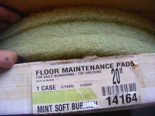 3ea Norton Floor Pad 20&#034; Mint Soft Polish Burnish Bear-Tex Pads 14164 Polishing