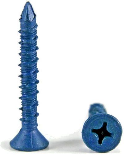 Phillips Flat Head 3/16 x 1-3/4 Concrete Masonry Screw Tapcon Anchor, Blue