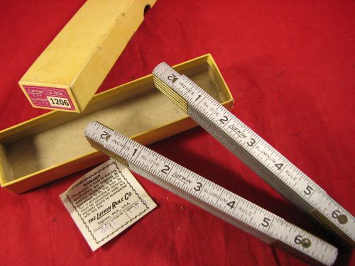 New Lot Of (2) Lufkin Folding Aluminum Rule 6 ft #1206(in original box)