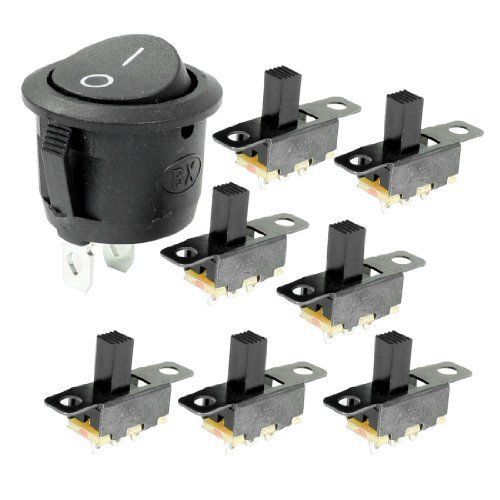 7 pcs 3 pin 2 position spst panel slide switch 0.5a 30v dc w rocker switch for sale