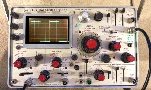 TEKTRONIX BURROUGHS TYPE 453 DUAL CHANNEL OSCILLOSCOPE W/DELAY TRIGGERING