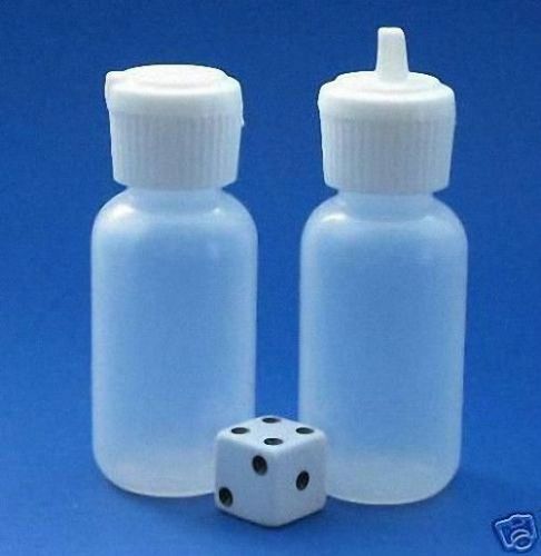 1 oz (30 ml) ldpe plastic bottles w/polytop dispensing caps (lot of 12) for sale