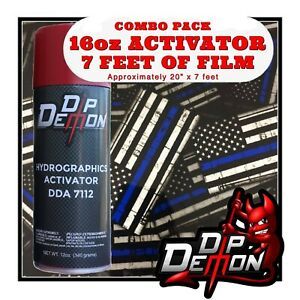 16oz hydrographic film / activator Blue Line Police Flags hydro dip wizard US