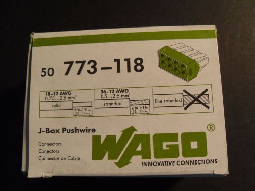 (50) wago 773-118 wire connector,awg 16-12- 8 pole for sale