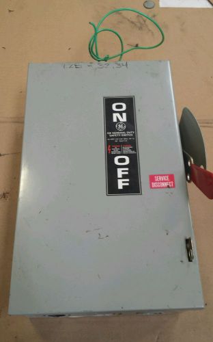 GE TGN3322 Safety Switch, 60A, 240VAC, 250VDC, 15 HP Max, used with 2 fuses.