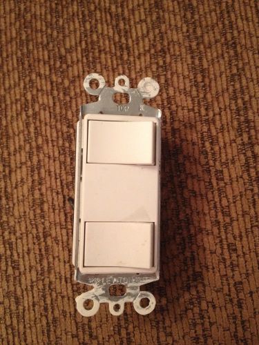 White Leviton Duplex Rocker Switch 15A/Rocker 20A - 68W