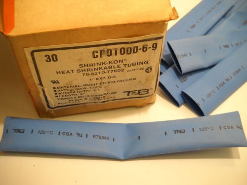 THOMAS BETTS SHRINK-KON 78-6210-77602 HEAT SHRINK TUBING 1&#034; X 9&#034; (SET OF 30) NIB