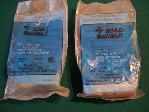 (2) - NEW - GOULD SHAWMUT #636 FUSE REDUCERS