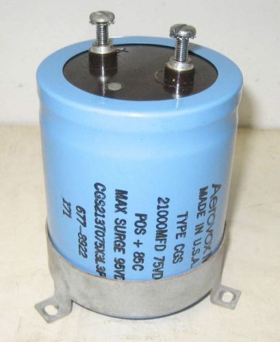 Aerovox 21000uF 75VDC Capacitor w/Screws and Mount