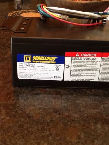 Square d tvs1hwa80x surgelogic transient voltage surge suppressor. for sale