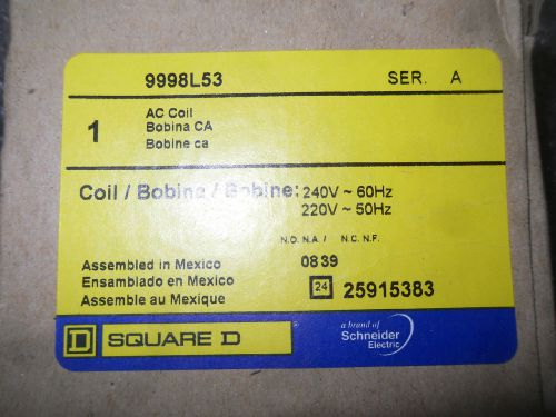 (V41-2) 1 NIB SQUARE D 9998L53 240/220V AC COIL