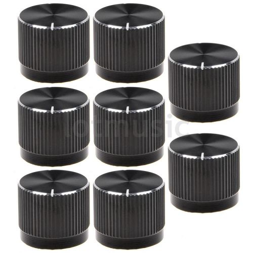 8 pcs Aluminium Alloy 20x17mm 18T Insert Type Knobs Black