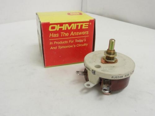 149258 New In Box, OHMITE RJS50R Wirewound Rheostat, 50 OHM, 50 Watt