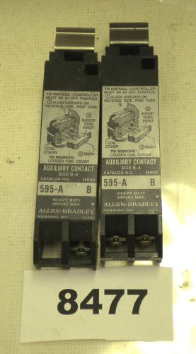 (8477) 1 LOT OF 2 USED ALLEN BRADLEY 595-A SER B AUXILIARY CONTACTS