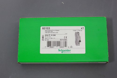 NEW SCHNEIDER MULTI 9 C60 2A 240V/60V MINIATURE CIRCUIT BREAKER 60103(S19-2-23B)