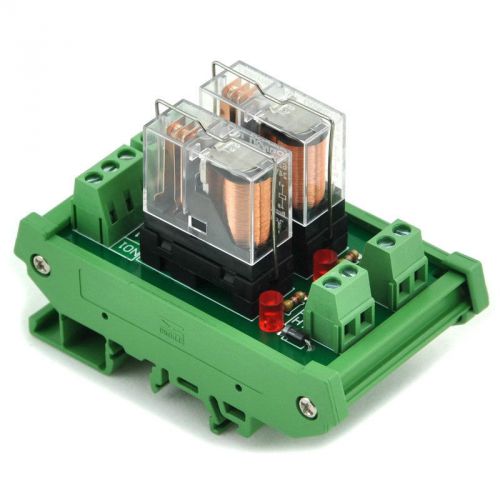 DIN Rail Mount 2 SPDT 16A Power Relay Interface Module,OMRON G2R-1-E DC24V Relay