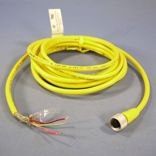 12&#039; Daniel Woodhead Quick Disconnect PVC Cord Pigtail 22/3 3A 300V Female 70215