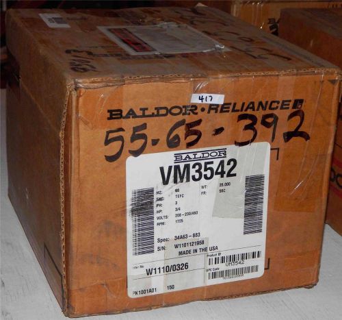 #417  Baldor Motor  VM3542  .75-HP - 3/4-HP  56-C Fr  1725-RPM  208-230/460V  &gt;N