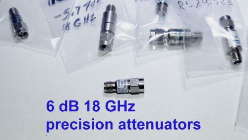 6 dB 18 GHz 50 ohm attenuators, tested &amp; guaranteed. Ships free.