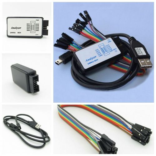 New USB Logic Analyzer Device Set USB Cable 24MHz 8CH 24MHz for ARM FPGA