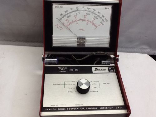Vintage Snap On Tools tach Dwell meter, MT-418 Ignition Analyzer, Kenosha, WI