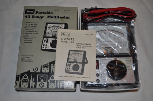 SEARS PORTABLE 43-RANGE MULTIMETER, 50K OHMS/VOLT DC, 10K OHMS/VOLT AC, NEW!!