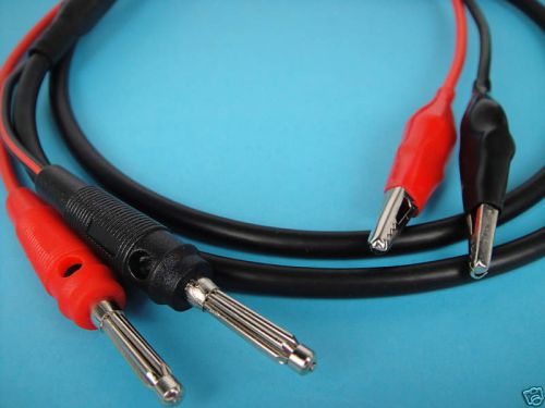 Pair coaxial cable rf wire banana plug multimeter to crocodile clip test lead,bc for sale