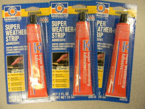 3 Tubes Permatex 80638 Super Weatherstrip Adhesive, 2 oz each