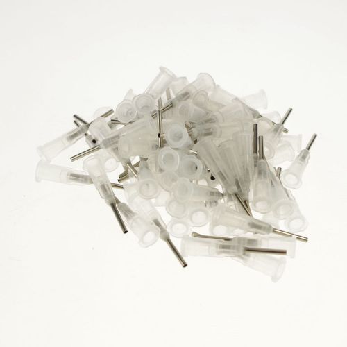 100 x Plastic Dispenser Needle Clear White 1.6 mm(OD) 1.4 mm(ID)