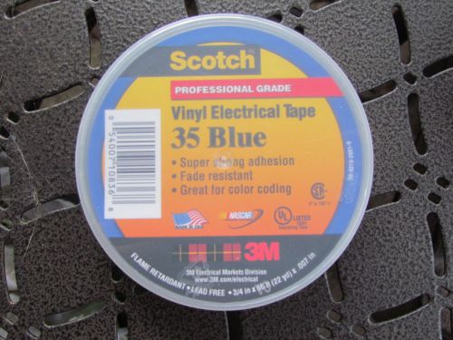 Scotch professional grade vinyl electrical tape 35 blue  3/4&#034;x22 yard new for sale