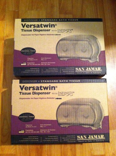 NEW VERSATWIN 2 ROLL TOILET PAPER TISSUE BATHROOM DISPENSER R3600TBK LOT OF 2