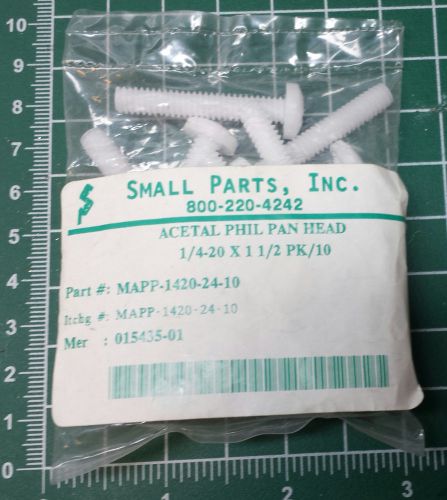 1/4-20 x1-1/2&#034; 1.5&#034; acetal pan head phillips machine screws- pack of 10