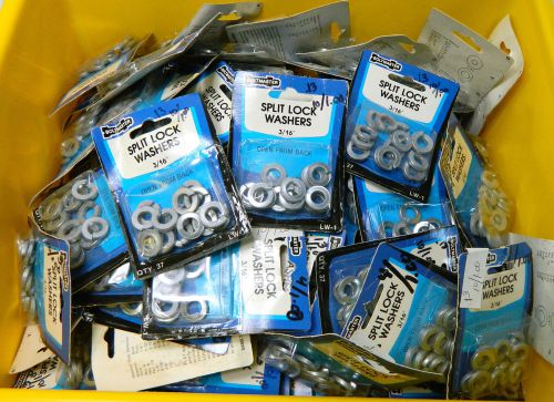 100+ Packages 3/16 Split Lock Washers Locking NOS LW-1 Zinc Chromate Finish 1300