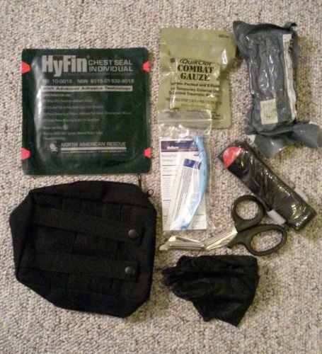 Police ifak trauma molle bag quik clot combat gauze, cat, chest seal - hemcon for sale