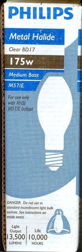 PHILIPS BD17 Clear175 w Metal Halide Medium  Base New Never Used 13,000 Lumens